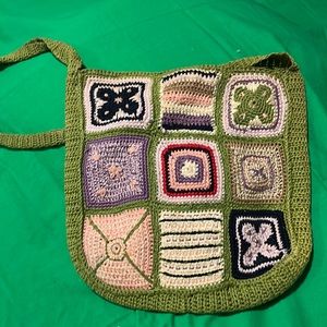 Beautiful crochet shoulder bag 11 inch across/11 inch high